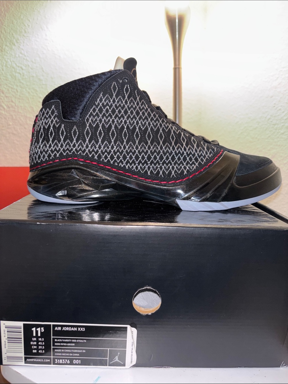 Air Jordan XX3 Black and Red Men's Basketball Sneakers